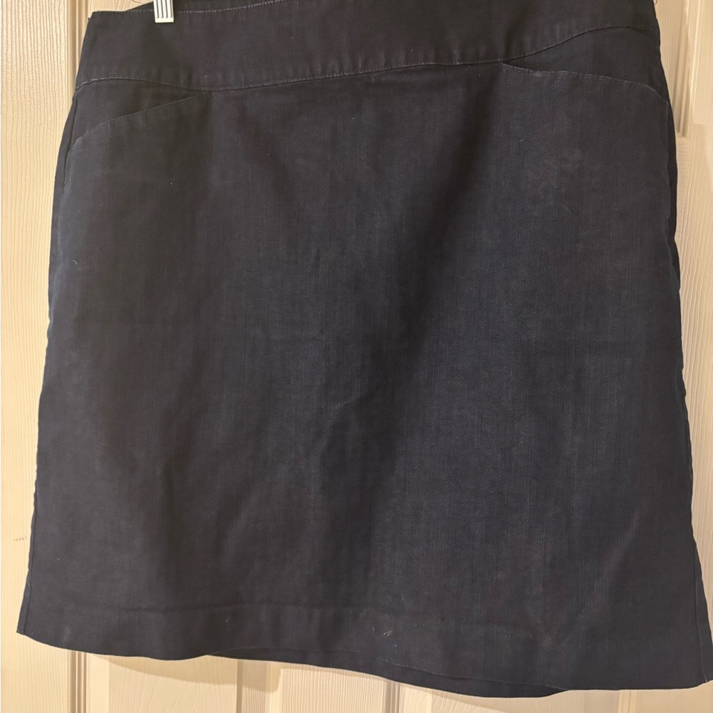 Talbots Dark Navy Jean Mini Pencil Skirt 16W